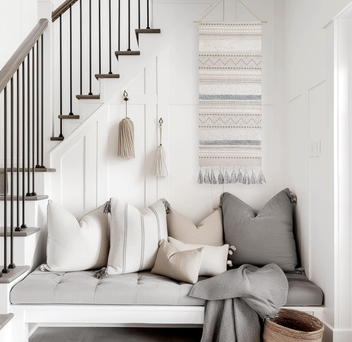 Long Vertical Woven Wall Hanging Tassel Wall Decor - Image 2