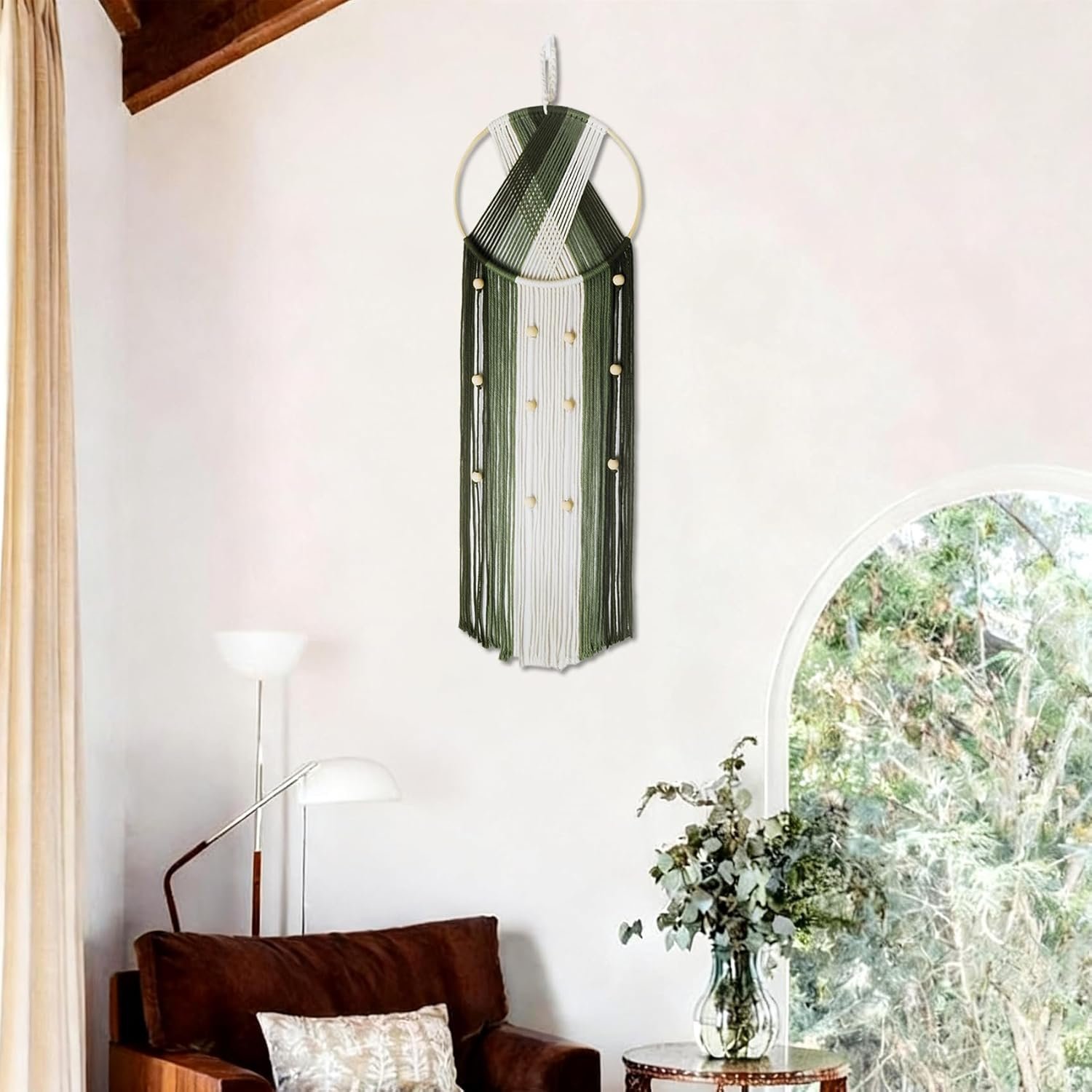 Green Beige Geometric Wall Hanging Decor - Image 2