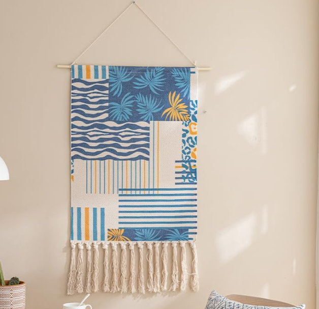 Cotton Geometric Printed Wall Hanging Decor