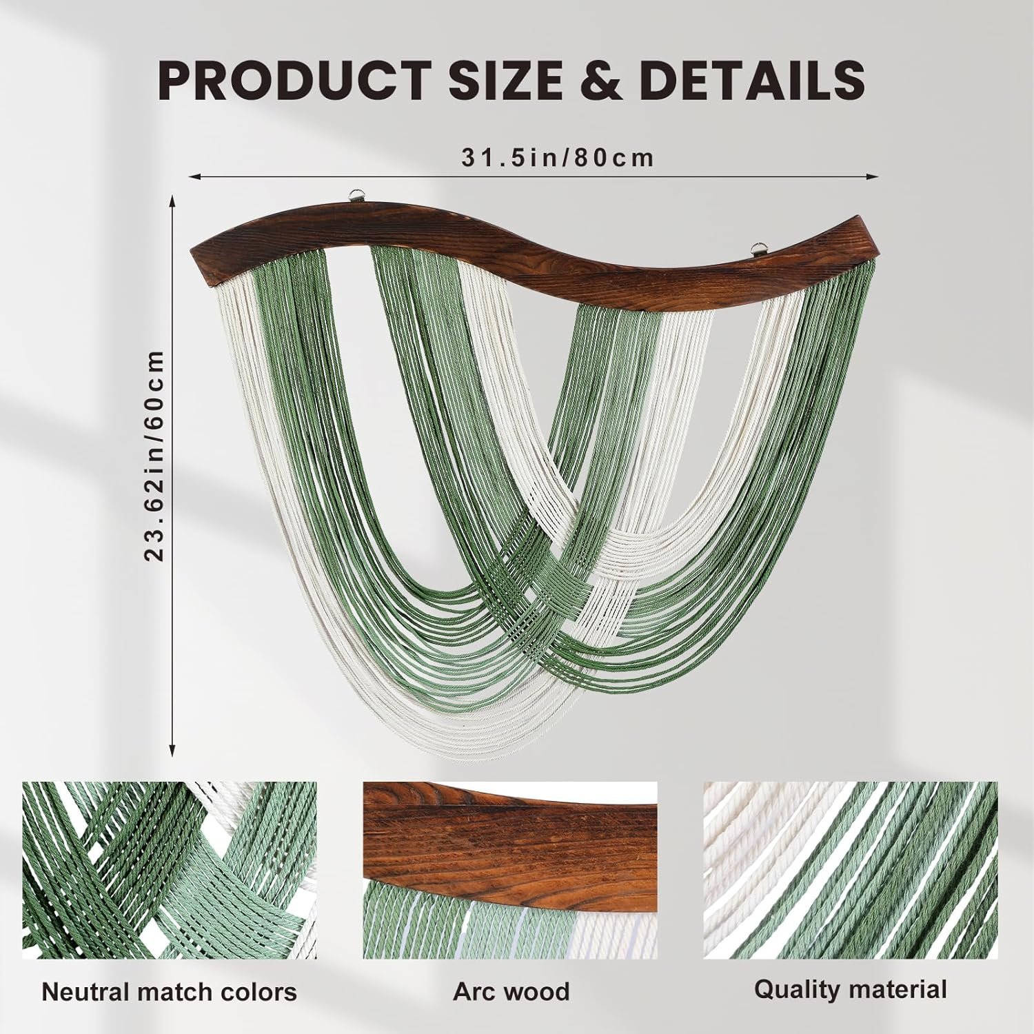 Green Gradient Yarn Wall Hanging Decor - Image 2