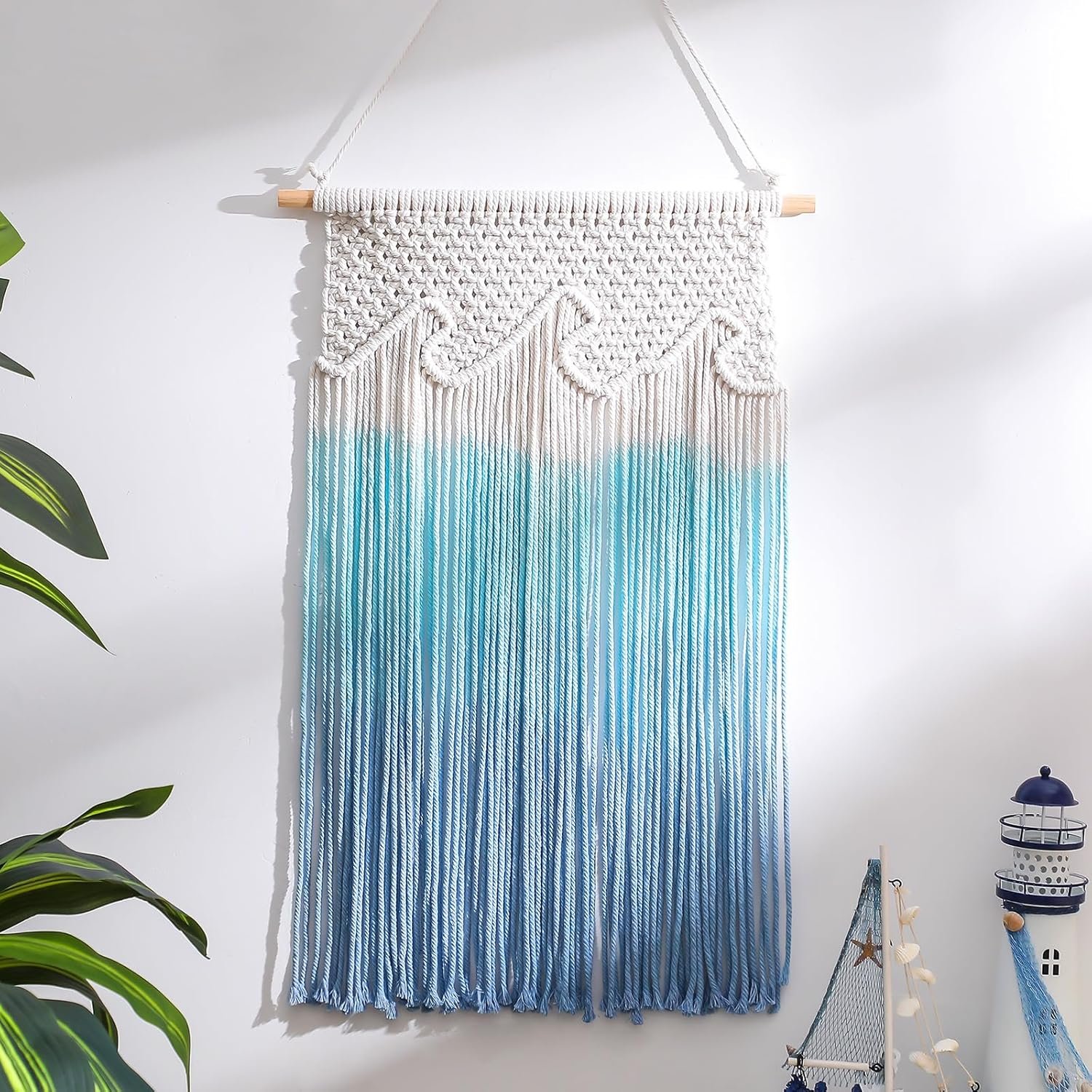 Ocean Wave Tassel Wall Hanging Decor