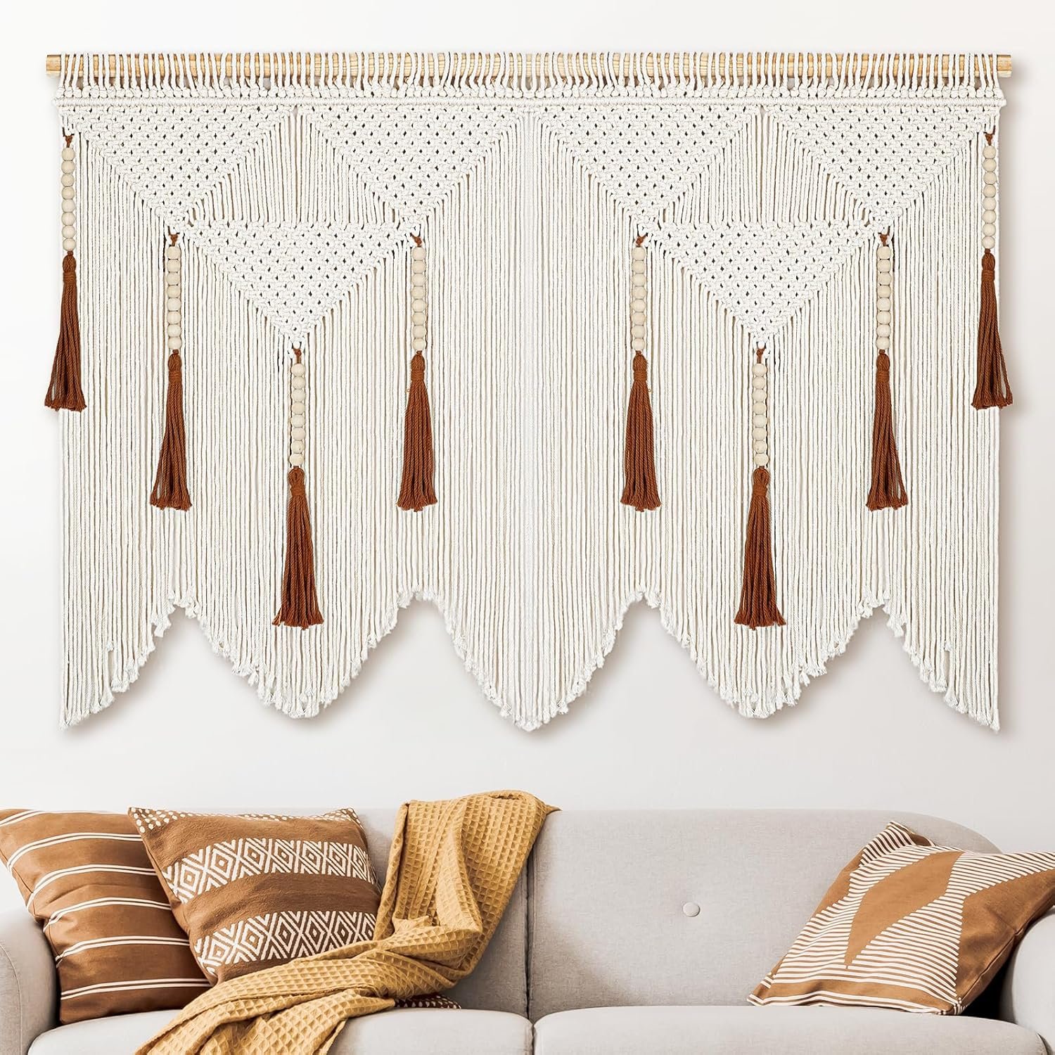 Large Woven Wall Hanging With Tassels